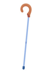This is a Stylish Blue Cane featuring a Curved Handle for ease of use
