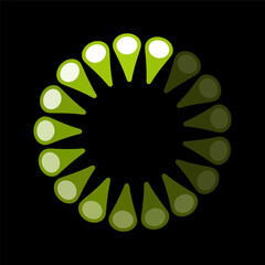 Colorful circle loader icon. Symbol of reload, refresh, loading, recycle and repeat. Interconnecting round arrow vector icon