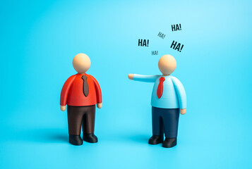 The boss ridicules the opponent after winning an argument. Toxic behavior, demeaning employees. Refusal to hire. Workplace bullying, leadership problems, ethical violations