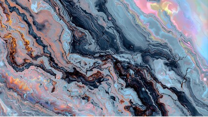 Fototapeta premium AI generated graphic created with a strong focus on abstract textures, including marble, holographic, glitch, and metallic effects.