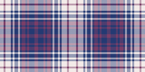 Goose foot check tartan fabric, relief background texture vector. Simple textile seamless pattern plaid in blue and white colors.