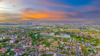 Aerial Panorama Drone View of a inner western Sydney Suburb of Ashbury Urban Sprawl and the...