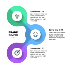 Fototapeten Pony Infographic template. 3 connected circles with icons  © kuliperko