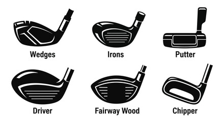 Golf clubs types guide driver irons putter wedges fairway wood chipper