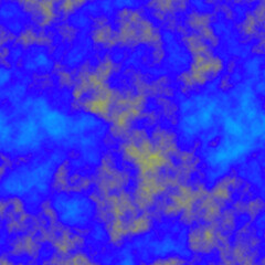 An abstract background with a vibrant blue and yellow cloudy texture.