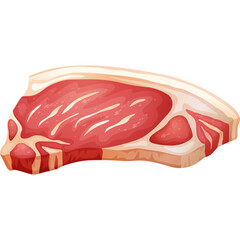 Raw Beef Ribeye Steak With Marbling and Fat Cap on Transparent Background