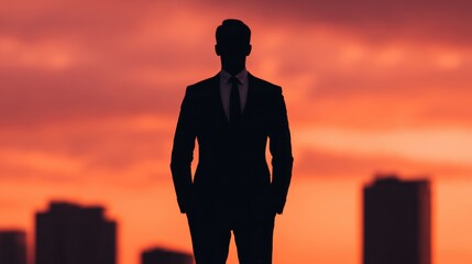 Fototapeta premium Wealthy indian businessman in suit standing on city street at sunset urban business environment professional viewpoint