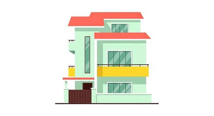 Modern house design illustration vector home architecture residential building exterior view