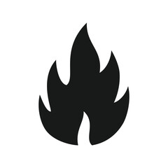 Fire flame icon isolated flat style design.