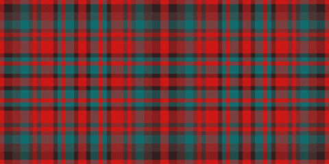 Tradition background tartan fabric, home seamless textile texture. Simplicity plaid check vector pattern in red and cyan colors.