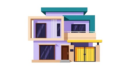 Modern house design two story home exterior architecture residential building vector art