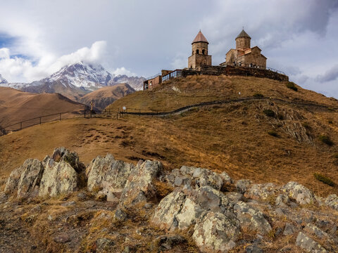14th century Holy Gergeti Trinity Church.