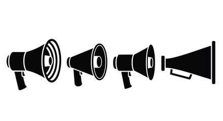 Amplify your message with bold megaphone icons for urgent announcements