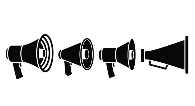 Amplify your message with bold megaphone icons for urgent announcements