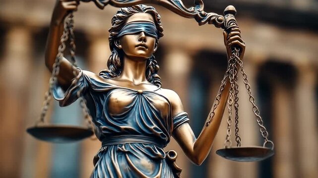 Lady Justice holds scales of impartiality