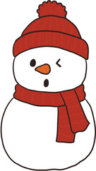 snowman with red hat