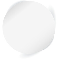 Realistic White Circular Paper Note Sticker With Shadow Effect On Transparent Background For Notes And Reminders