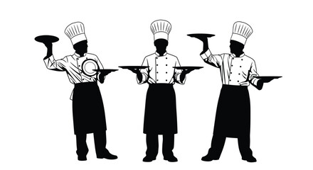 Professional chefs serving elegant dishes with skill and precision style