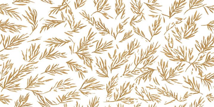 Seamless gold wheat ears pattern illustration vector design background for agriculture and food nature