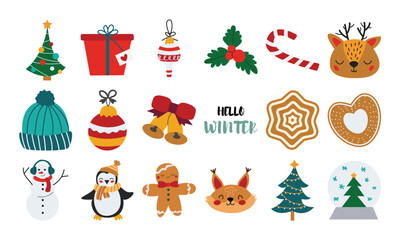 Winter Holiday Clipart Collection Vector