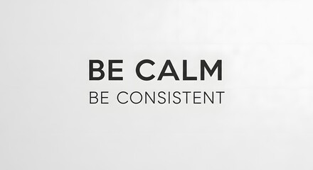 Inspirational quote on a plain background encouraging calmness and consistency in daily life to promote mental well-being and positive habits