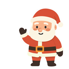 Cute Cartoon Santa Claus Waving Illustration