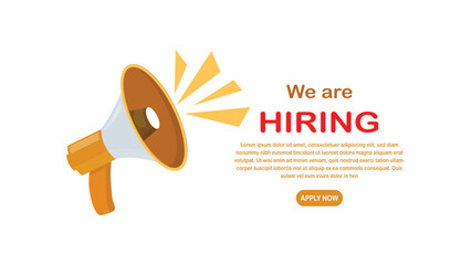 We Are Hiring Announcement with Megaphone Illustration