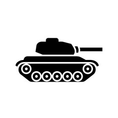 Military Tank Silhouette Vector Illustration – Armored Combat Vehicle Icon