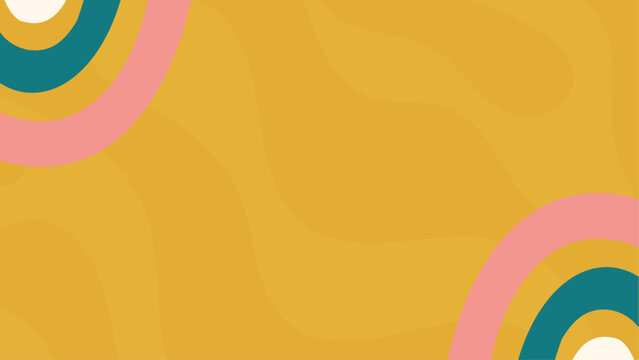 Fond abstrait minimaliste &ndash; Arri&egrave;re-plan doux en formes organiques et arcs-en-ciel - Univers enfantin