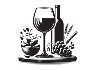 wine glass logo silhouette vector, various wine glasses silhouette vector illustration, wineglass or drink cocktails vector logo, wine drink glass logo silhouettes vector on white background