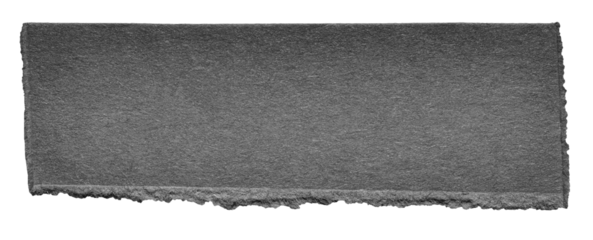 Gray cut out torn piece of blank paper memo note cardboard with rough texture edges and copy space for text, transparent png background design element