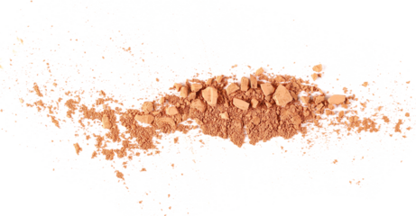 Face powder makeup, blusher, isolated on white background, top view