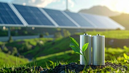 solar panels on the grass