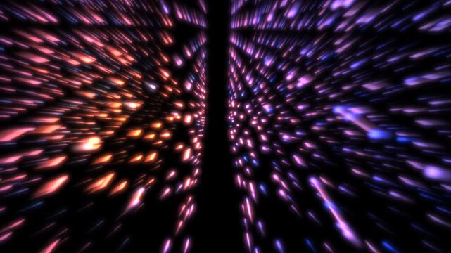 Bright animated laser beams create colourful showtime light display