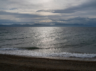 Clouds and stormy weather at Loutra Edipsou Spa resort on Evia Island in Greece