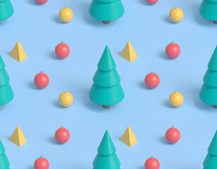 Playful Christmas inspired pattern with warm reds, greens, yellows create festive feeling. Embrace joyous spirit of holiday season