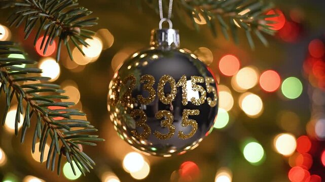 3230155 335 christmas ornament on tree with blurred lights 25272110 1