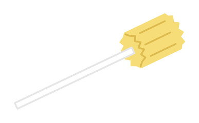 口腔ケア用スポンジブラシのかわいい介護用品イラスト Oral Care Swab Sponge Brush Vector Illustration