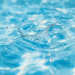 Water Dance: A captivating moment freezes in time, capturing a mesmerizing water droplet splash and ripple