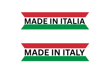 vector illustration of a label made in itli, made in italy 