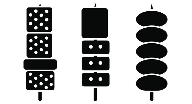 Savory skewers of food presented on sticks for grilling or cooking