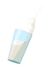 A refreshing glass of milk is currently being poured into a glass