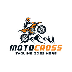 Motocross logo vector illustration design.  extreme sport illustration logo vector