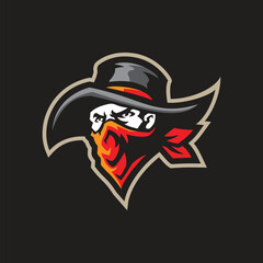 Bandits mascot logo design vector. Bandits head illustration for sport and esport team.