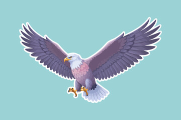 Fototapeta premium A collection of eagle vector illustrations. Vector clipart designs of predatory birds with clean backgrounds.