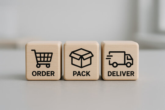 Order, pack, deliver are essential steps in supply chain logistic process that ensure efficient movement of goods from suppliers to customers while maintaining quality and speed