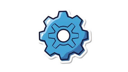 Fototapeta premium Simple gear icon, perfect for illustrating settings, configurations, or the concept of industry