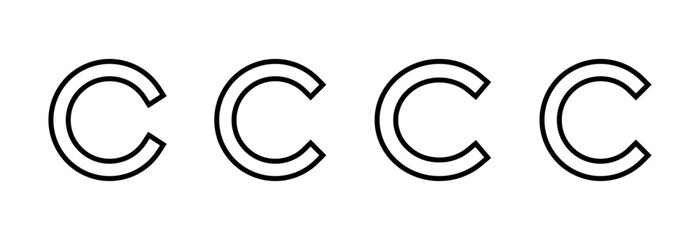 Copyright icon vector illustration. copyright sign and symbol