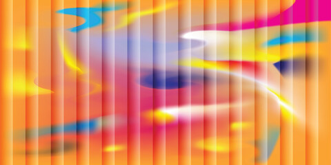 Fluid Gradient Vertical Striped Abstract &ndash; Vector Design with Multicolored Swirling Background and Structured Line Texture