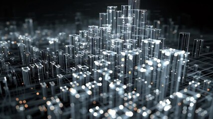 Digital city number move to camera motion graphic futuristic conceptual with 3d rendering include alpha matte. - Powered by Adobe